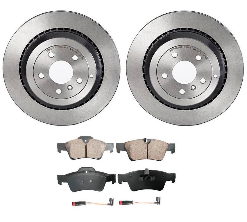 Mercedes Disc Brake Pad and Rotor Kit - Rear (330mm) (Ceramic) (EURO) 1644231312 - Akebono Euro Ultra-Premium 4122307KIT